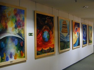 2001 wystawa podyplomowa  WYSPA SZALONYCH BARW,  Galeria Aktyn, Warszawa